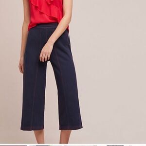 Anthropologie by Saturday Sunday Muse Wide Leg
Cropped Navy Terry Pants Sz M